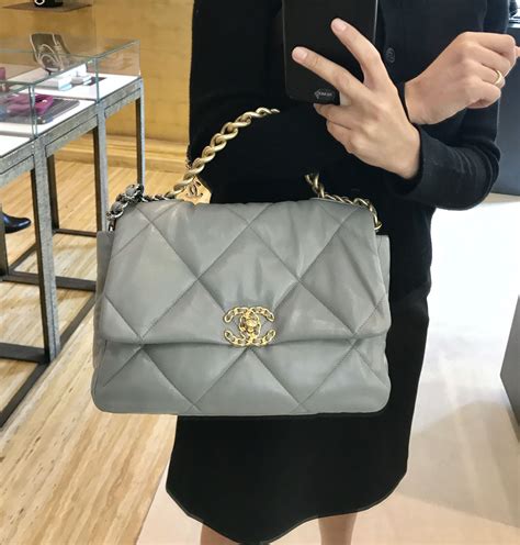 chanel 19 gray|Chanel fashion handbags.